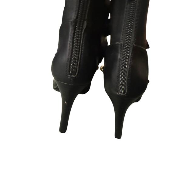 Size 8.5 Karl Lagerfeld Paris Peep Toe Bootie Fashion Boot - Picture 4 of 7